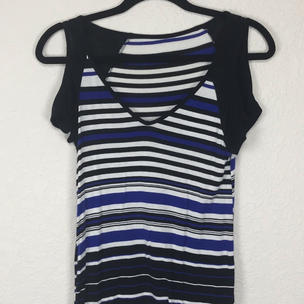 Blue Cold Shoulder Top - Picture 2 of 4
